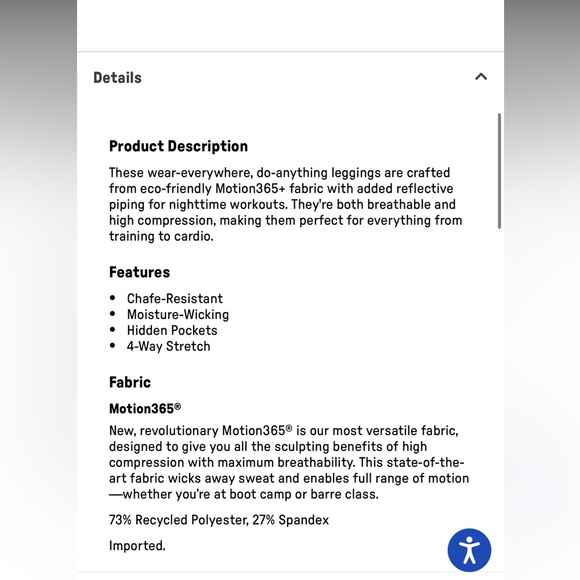 Fabletics anywhere Motion365+ high waisted piped navy Leggings M - Picture 9 of 10